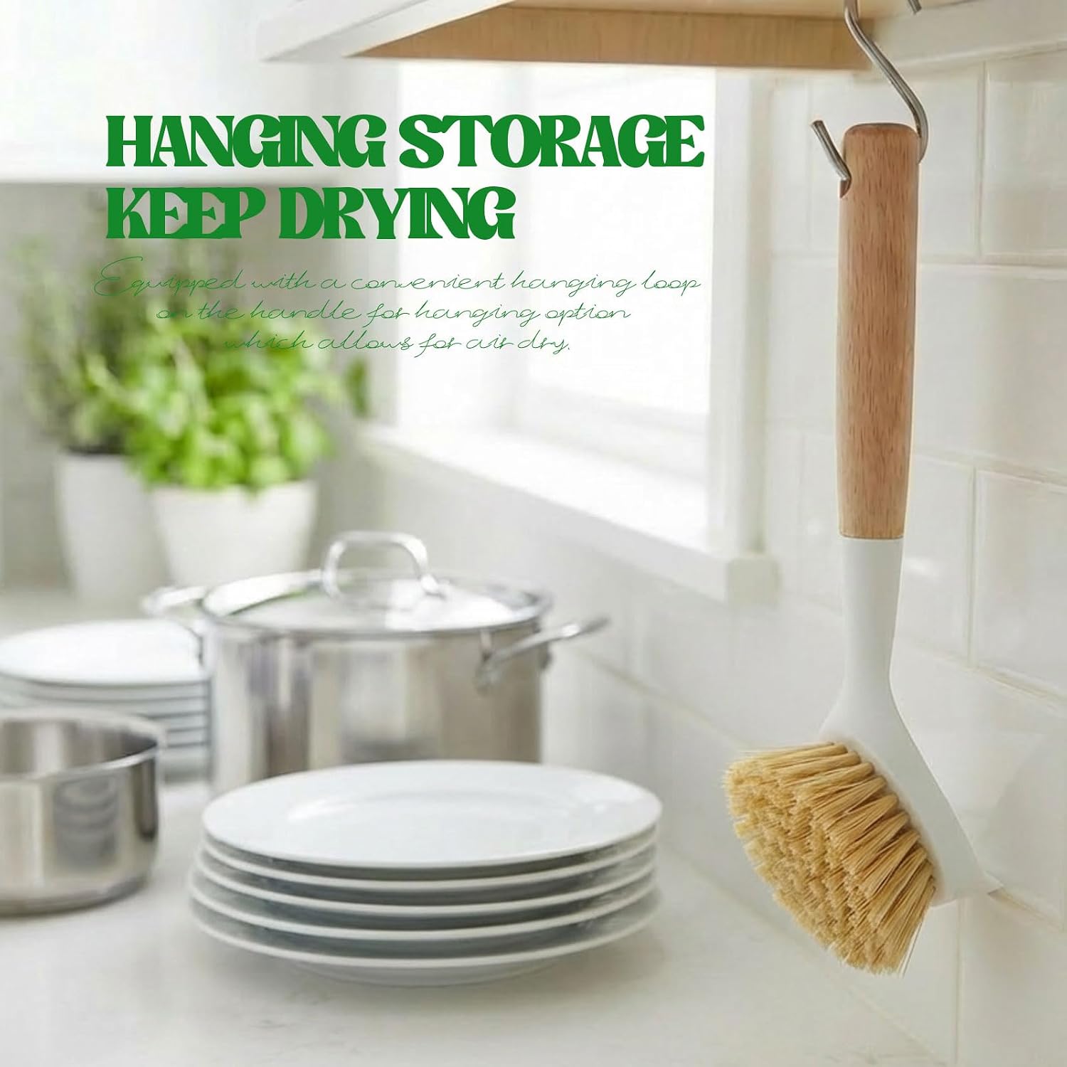 6Pcs Bamboo Dish Brush & Spong - Dish Brush Bamboo 评论和价格