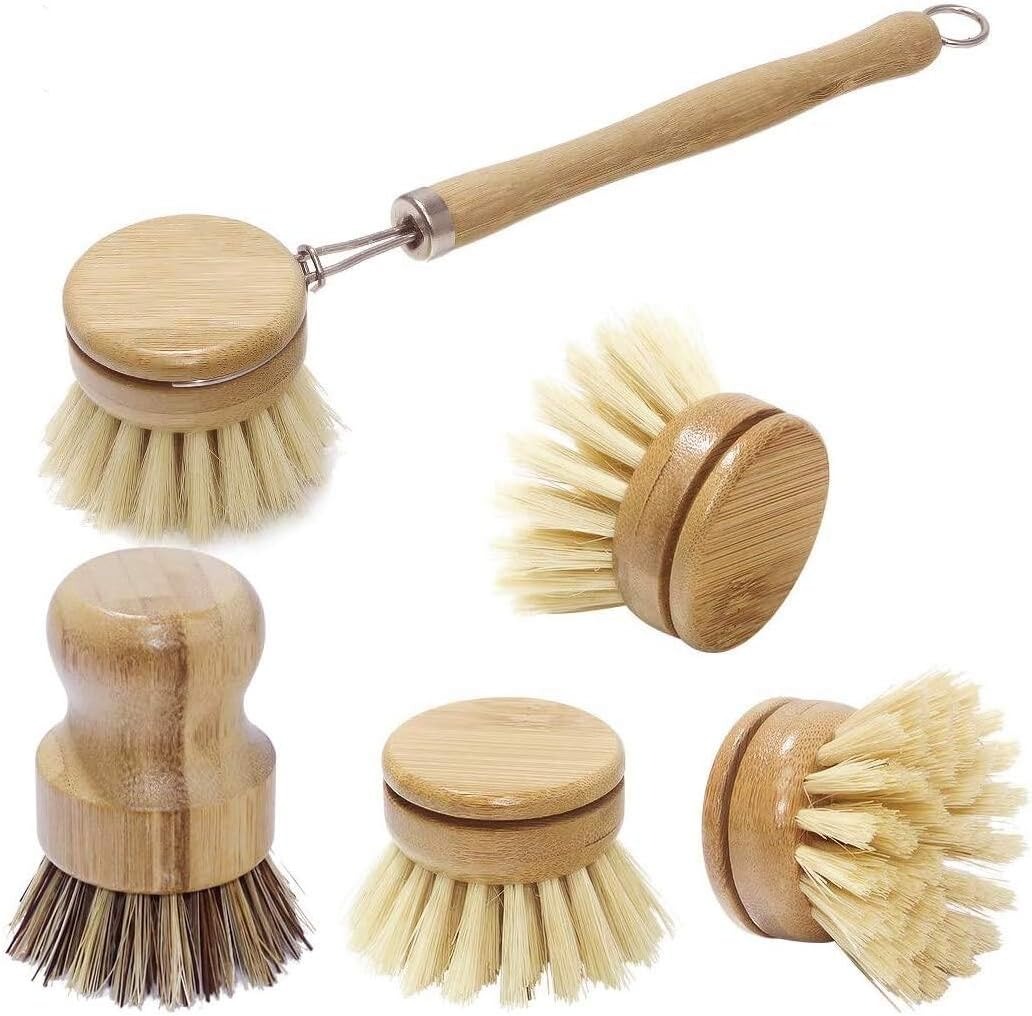 Bamboo Dish Scrub Brushes, Kit - Dish Brush Bamboo 评论和价格