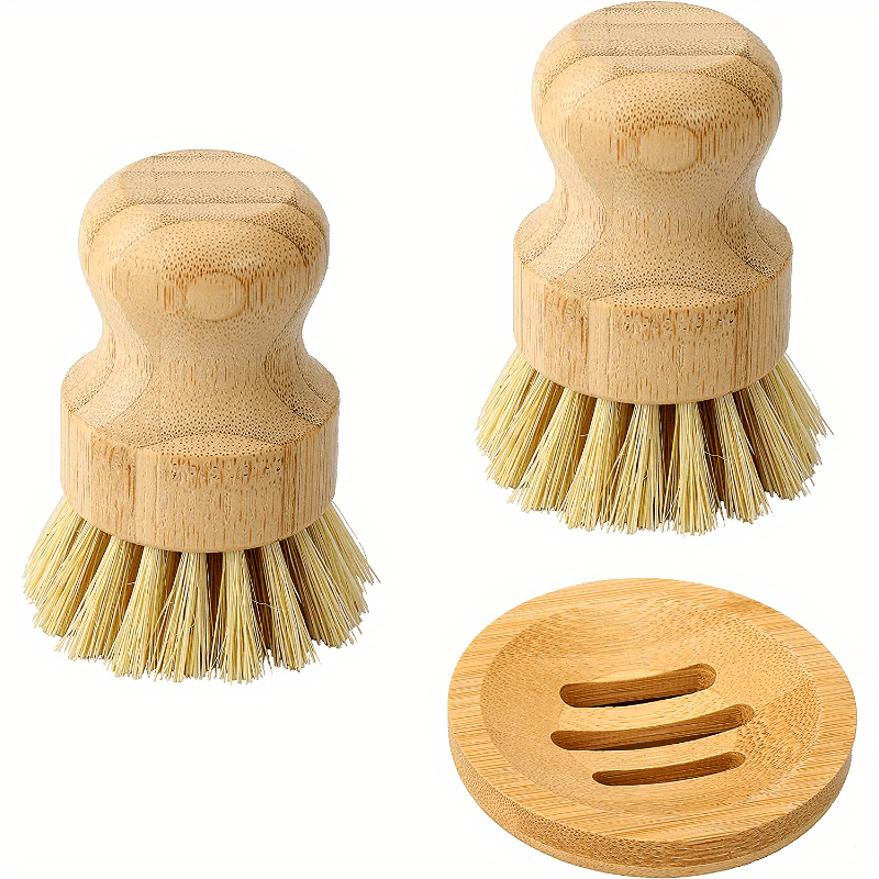 1 Set Bamboo Dish Scrub Brush  - Dish Brush Bamboo 评论和价格