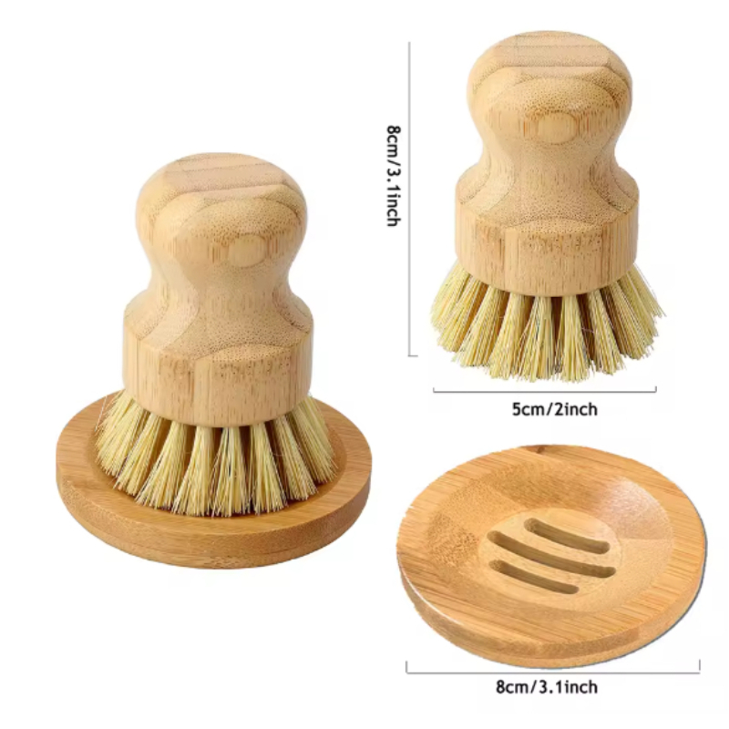 1 Set Bamboo Dish Scrub Brush  - Dish Brush Bamboo 评论和价格