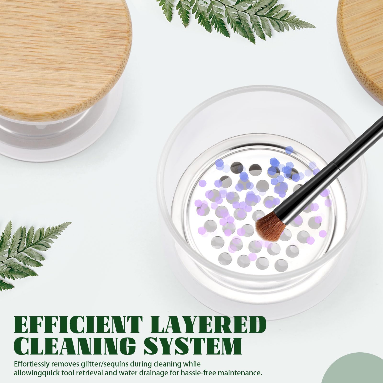 Nail Art Brushes Washing Cup N - Dish Brush Bamboo 评论和价格