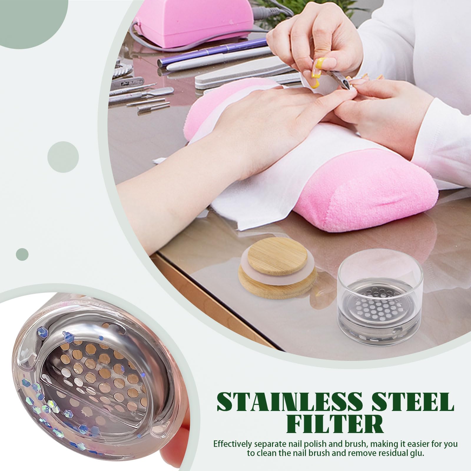 Nail Art Brushes Washing Cup N - Dish Brush Bamboo 评论和价格