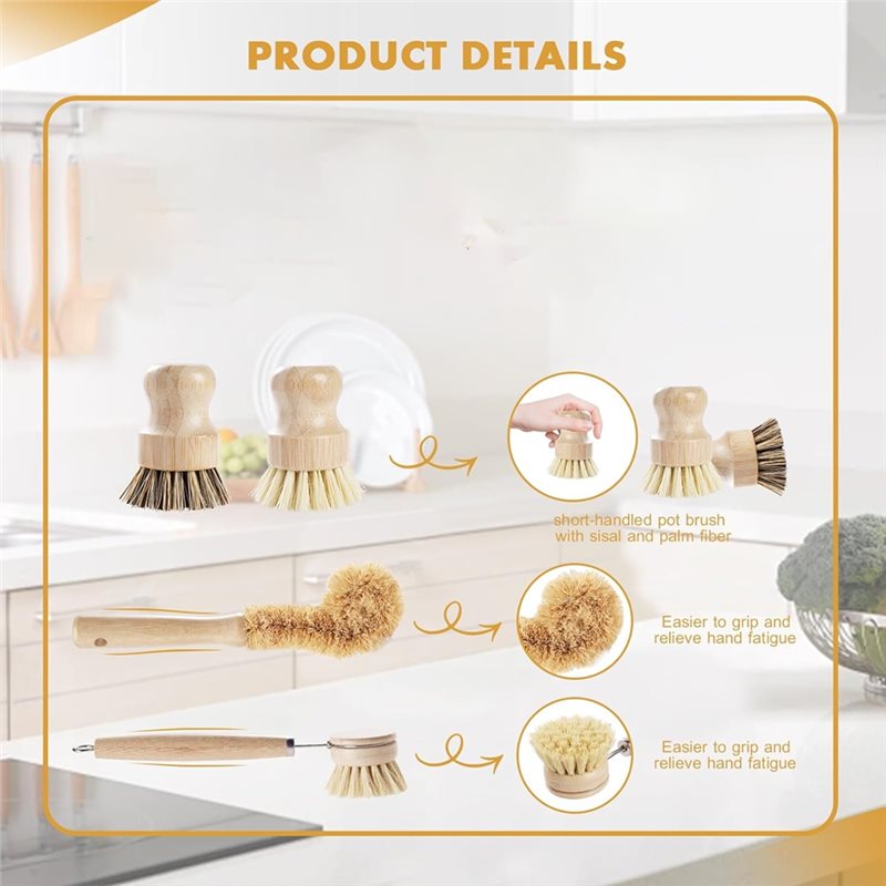 ABNL Ergonomic Wooden Handles  - Dish Brush Bamboo 评论和价格