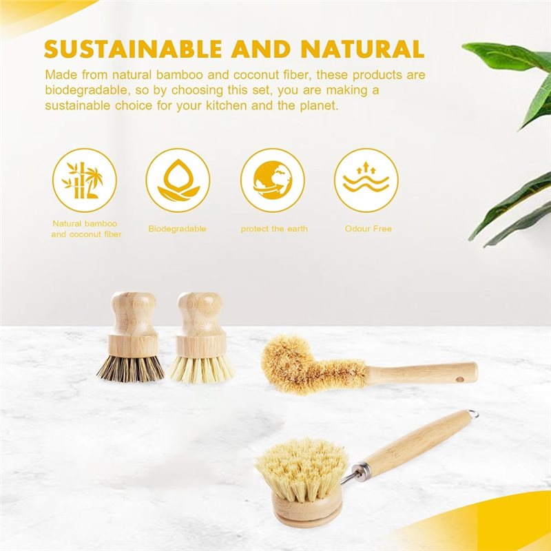 ABNL Ergonomic Wooden Handles  - Dish Brush Bamboo 评论和价格